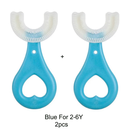 360° U-Shaped Silicone Toothbrush for Kids - Fun and Effective Cleaning!